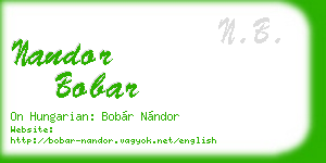 nandor bobar business card