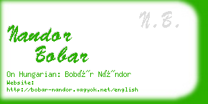 nandor bobar business card